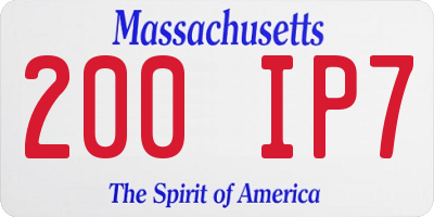 MA license plate 200IP7