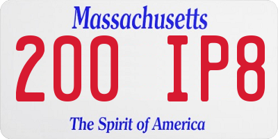 MA license plate 200IP8
