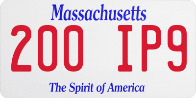 MA license plate 200IP9