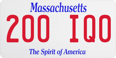 MA license plate 200IQ0