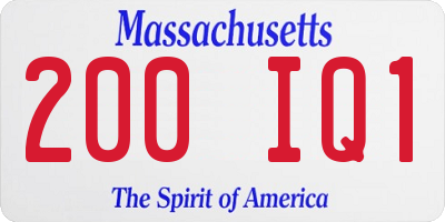 MA license plate 200IQ1