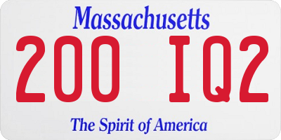 MA license plate 200IQ2