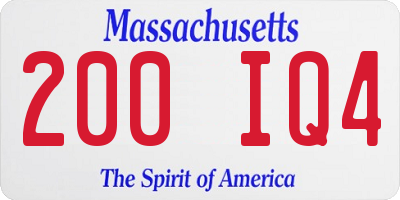 MA license plate 200IQ4