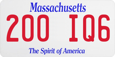 MA license plate 200IQ6