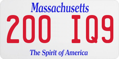 MA license plate 200IQ9