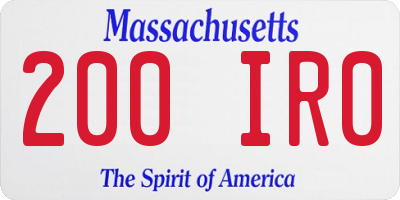MA license plate 200IR0