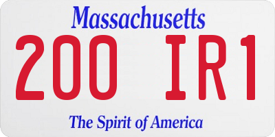 MA license plate 200IR1