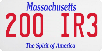 MA license plate 200IR3