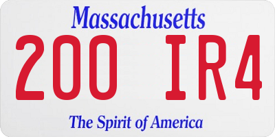 MA license plate 200IR4