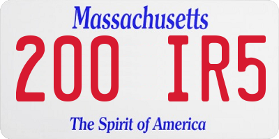 MA license plate 200IR5