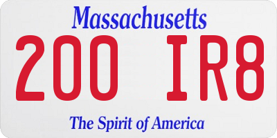 MA license plate 200IR8