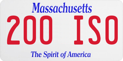 MA license plate 200IS0