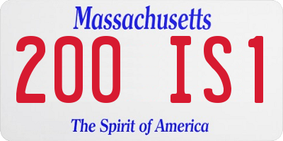 MA license plate 200IS1