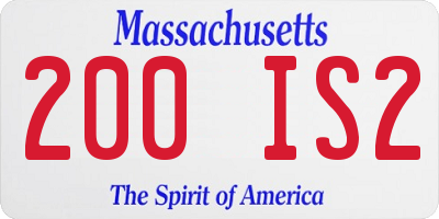 MA license plate 200IS2