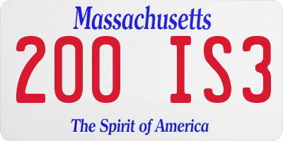 MA license plate 200IS3