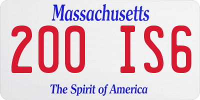 MA license plate 200IS6