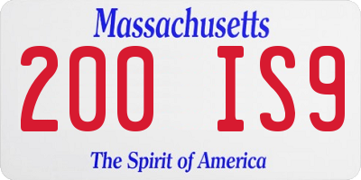 MA license plate 200IS9
