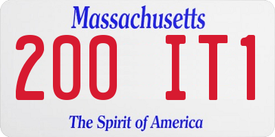 MA license plate 200IT1