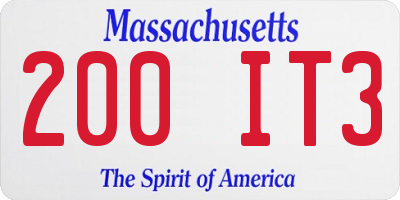 MA license plate 200IT3