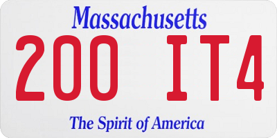 MA license plate 200IT4