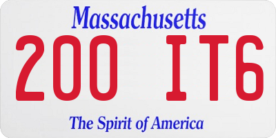 MA license plate 200IT6