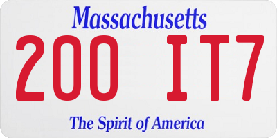 MA license plate 200IT7
