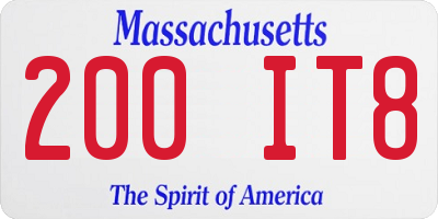 MA license plate 200IT8
