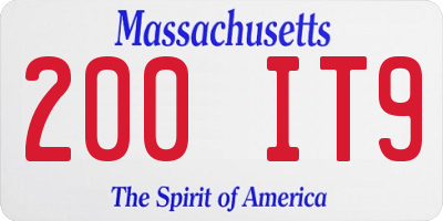 MA license plate 200IT9