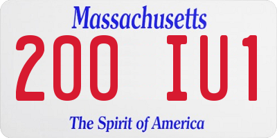 MA license plate 200IU1