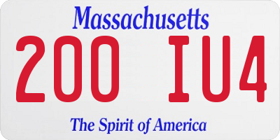 MA license plate 200IU4