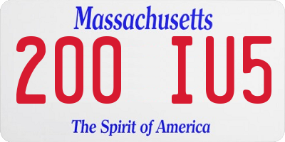 MA license plate 200IU5