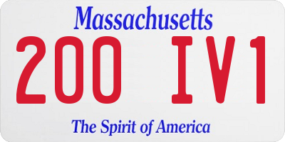MA license plate 200IV1