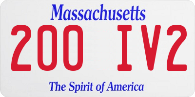 MA license plate 200IV2