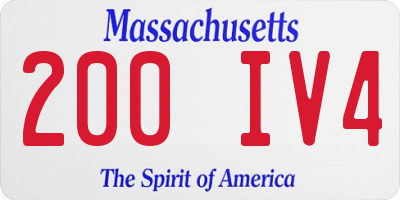 MA license plate 200IV4