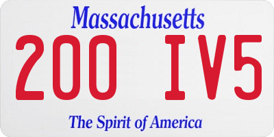 MA license plate 200IV5