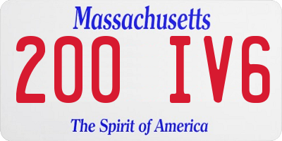 MA license plate 200IV6