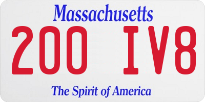 MA license plate 200IV8