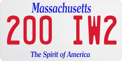 MA license plate 200IW2