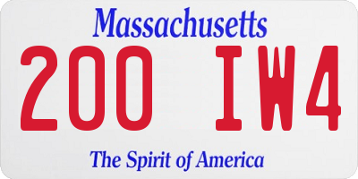 MA license plate 200IW4