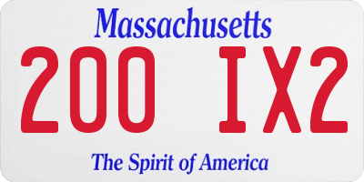 MA license plate 200IX2