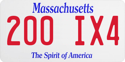 MA license plate 200IX4