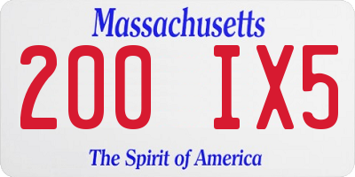 MA license plate 200IX5