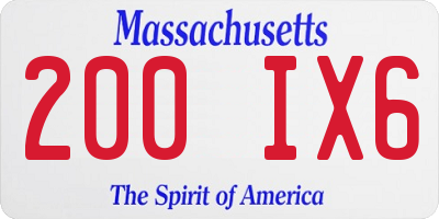 MA license plate 200IX6