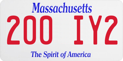 MA license plate 200IY2