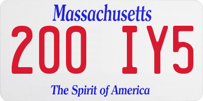 MA license plate 200IY5