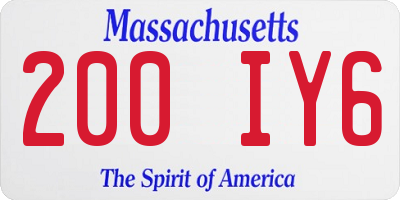 MA license plate 200IY6