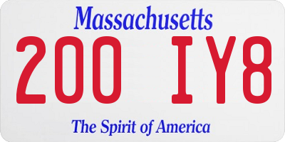 MA license plate 200IY8