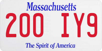 MA license plate 200IY9
