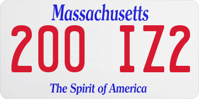 MA license plate 200IZ2