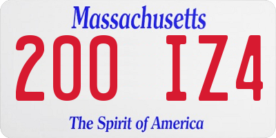 MA license plate 200IZ4